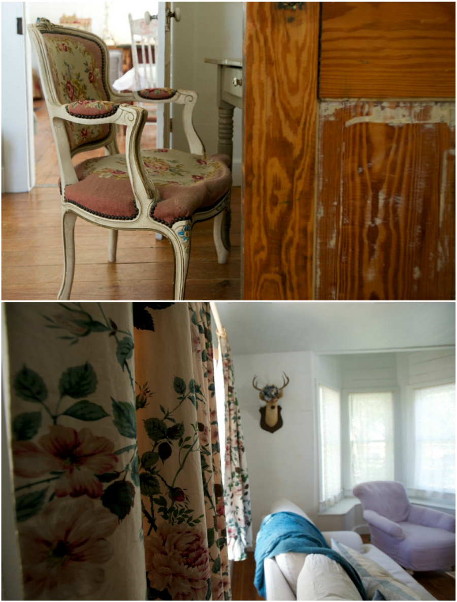 chair deer shabby collage
