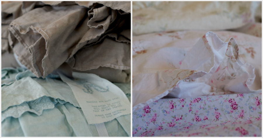 shabby chic fabric collage